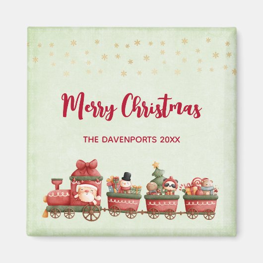 Kute kerstval met speelgoed voor kerstmis magneet (Voorkant)