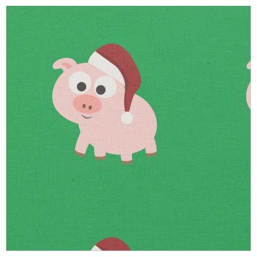Kute kerstvarken met een kersthat stof (Close Up)