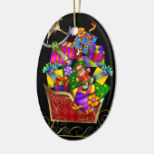 Kute kerstversiering keramisch ornament (Links)