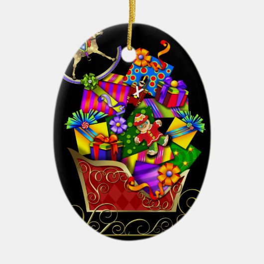 Kute kerstversiering keramisch ornament (Voorkant)