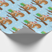 Kute kerstvierkant omslagpapier cadeaupapier (Hoek)