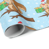 Kute kerstvierkant omslagpapier cadeaupapier (Rol Hoek)