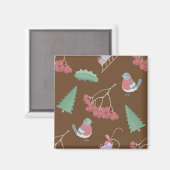 Kute kerstvogel en Sled Magneet (Voorkant / Achterkant)