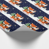 Kute kerstvos en aangepaste tekst cadeaupapier (Hoek)