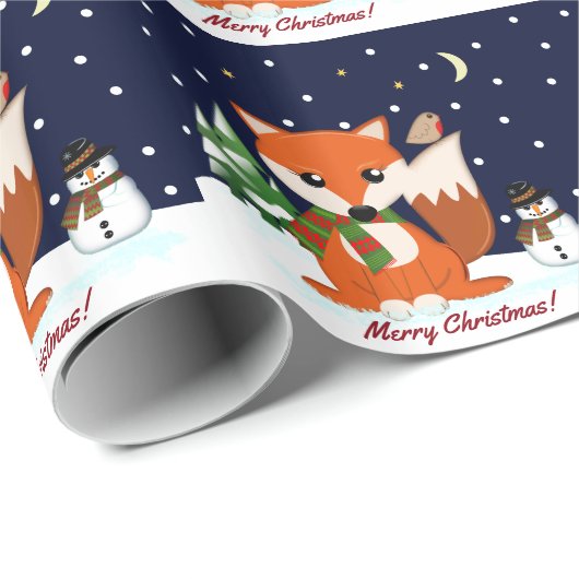 Kute kerstvos en aangepaste tekst cadeaupapier (Rol Hoek)