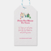 Kute kerstwoningen cadeaulabel (Achterkant)