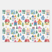 Kute kerstwoningen inpakpapier vel (Voorkant 2)