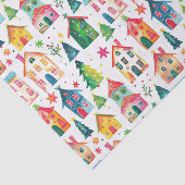 Kute kerstwoningen tissuepapier (Detail)