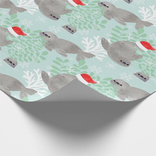 Kute kerstzegel cadeaupapier (Hoek)