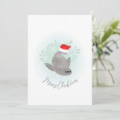 Kute kerstzegel feestdagenkaart (Staand voorkant)