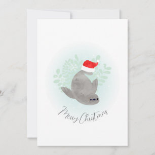 Kute kerstzegel feestdagenkaart