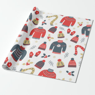 Kute kerstzweten en Petten Patroon Cadeaupapier