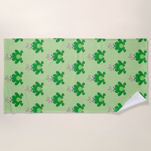 Kute kikker uit liefde strandlaken (Voorkant)