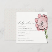 Kute Kind Draait roze bloem Botanisch Baby shower Kaart (Voorkant / Achterkant)