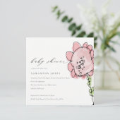 Kute Kind Draait roze bloem Botanisch Baby shower Kaart (Staand voorkant)