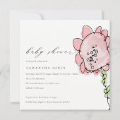 Kute Kind Draait roze bloem Botanisch Baby shower Kaart (Voorkant)