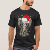 Kute Kind Elephant Kerstlicht Santa Hat Eleph T-shirt (Voorkant)