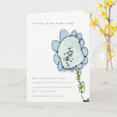 Kute Kind Roze bloem Botanische moeders Kaart (Gele Bloem)