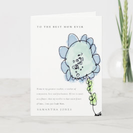 Kute Kind Roze bloem Botanische moeders Kaart