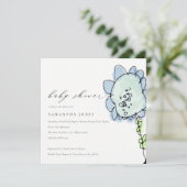 Kute Kind Tekenen Blauwe Bloem Botanisch Baby show Kaart (Staand voorkant)