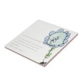 Kute Kind Tekenen Blauwe Bloem Botanische Moederda Tegeltje (Zijkant)