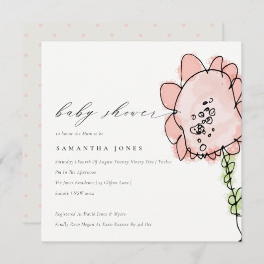 Kute Kind Tekening van de perzikventilator Botanis Kaart (Voorkant / Achterkant)