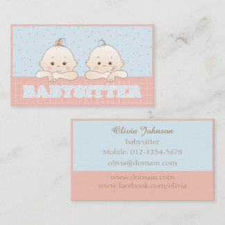 Kute Kinder Babysitter Pastel Color Visitekaartje