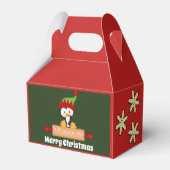 Kute kinder bakpinguïn met kerstkoekjes bedankdoosjes (Achterkant)