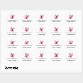 Kute kinder bladwijzers met roze vlinder ronde sticker (Vel)