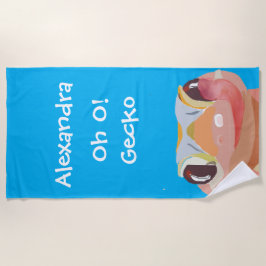 Kute Kinder Blue Gecko (hagedis) Name Fun Quote Strandlaken