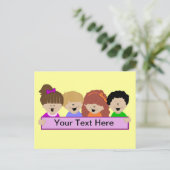 Kute Kinder Briefkaart voor dagverzorging (Staand voorkant)