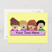 Kute Kinder Briefkaart voor dagverzorging (Voorkant / Achterkant)