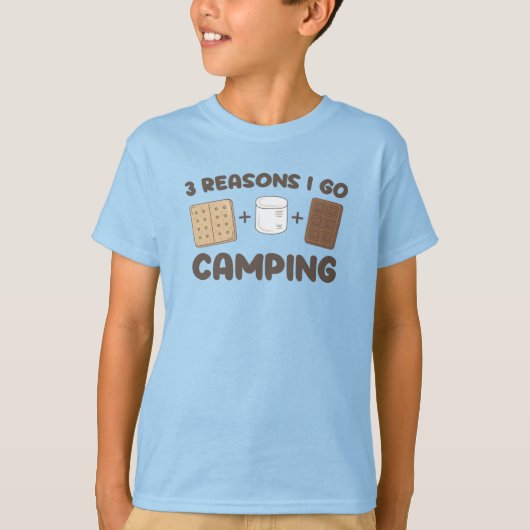 Kute Kinder Camping Smores T-shirt (Voorkant)