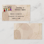 Kute Kinder Cartoon Holding Speech Words Business  Visitekaartje (Voorkant / Achterkant)