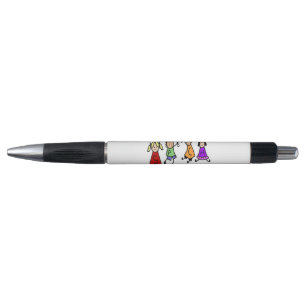 Kute Kinder Cartoon Holding Speech Words Pen