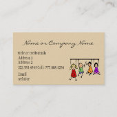 Kute Kinder Cartoon Holding Speech Words Visitekaartje (Voorkant)