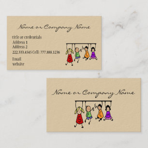 Kute Kinder Cartoon Holding Speech Words Visitekaartje