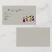 Kute Kinder Cartoon Holding Speech Words Visitekaartje (Voorkant / Achterkant)