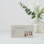 Kute Kinder Cartoon Holding Speech Words Visitekaartje (Staand voorkant)