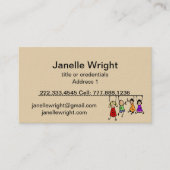 Kute Kinder Cartoon Holding Speech Words Visitekaartje (Voorkant)