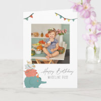 Kute Kinder feestdieren | Foto van Birthday Kaart