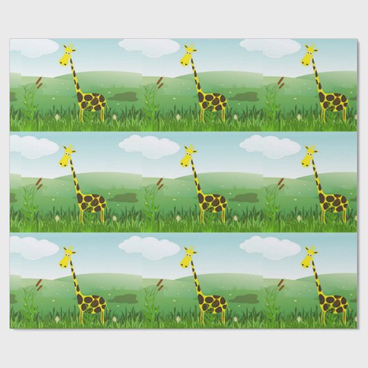 Kute Kinder Giraffe-omslagpapier Cadeaupapier (Vlak)