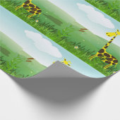 Kute Kinder Giraffe-omslagpapier Cadeaupapier (Hoek)