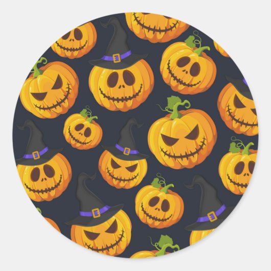 Kute Kinder halloween patroon Klassieke ronde Stic Ronde Sticker (Voorkant)