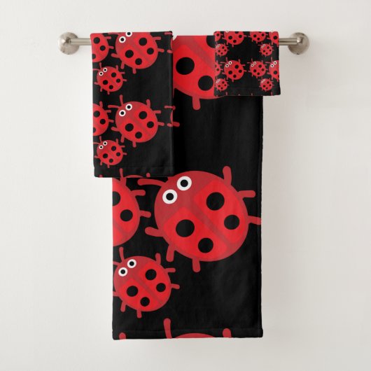 Kute Kinder ladybird Family Bad Handdoek (Insitu)