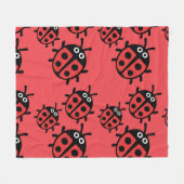 Kute Kinder ladybird Family Fleece Deken (Voorkant (Horizontaal))