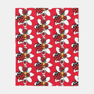 Kute Kinder ladybird Family Fleece Deken