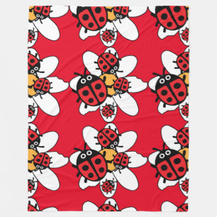 Kute Kinder ladybird Family Fleece Deken