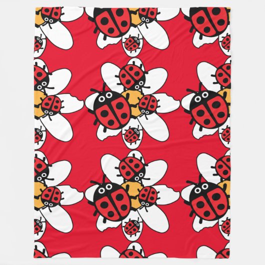 Kute Kinder ladybird Family Fleece Deken (Voorkant)