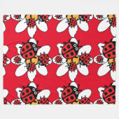 Kute Kinder ladybird Family Fleece Deken (Voorkant (Horizontaal))